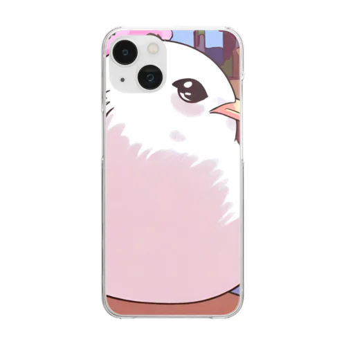 ふわふわ白鳥ぴーちゃん Clear Smartphone Case