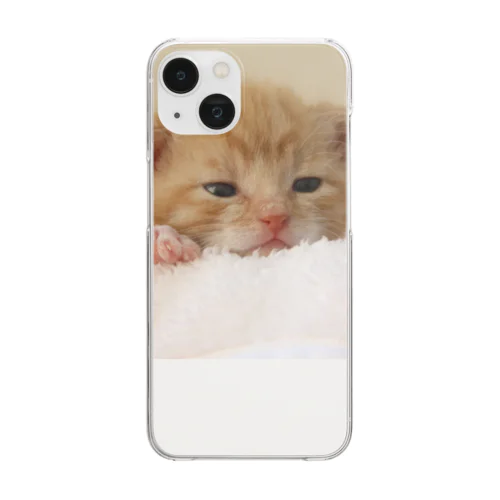 もふもふねこちゃん Clear Smartphone Case