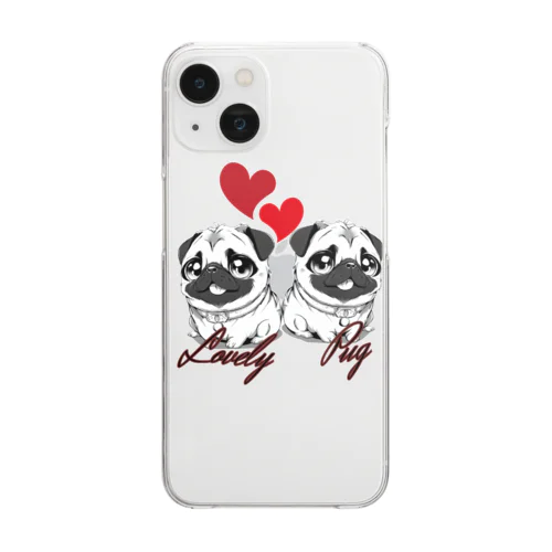 ＬＯＶＥＬＹ　ＰＵＧ（ラブリーパグ） Clear Smartphone Case