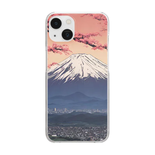 富士山 Clear Smartphone Case