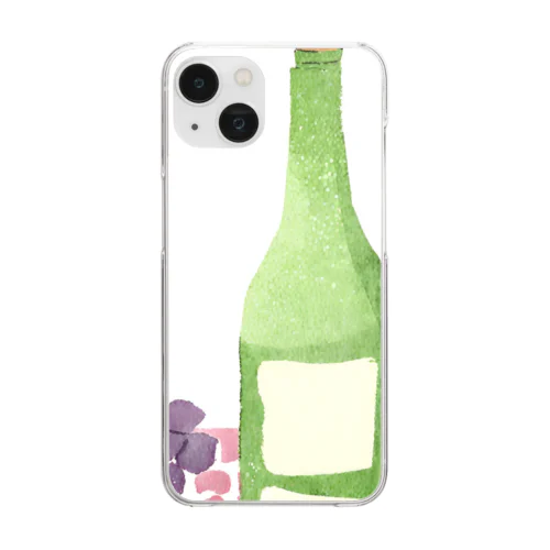 シンプルワインボトル Clear Smartphone Case