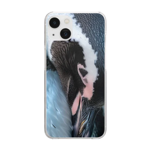 Penguin cleaning（掃除をするペンギン） Clear Smartphone Case