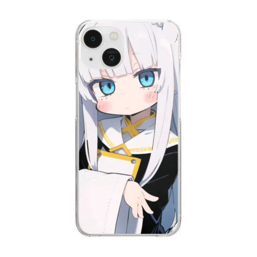 白髪美少女キツネちゃん Clear Smartphone Case