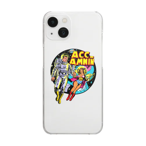 宇宙の男女　　昔のアメコミ風 Clear Smartphone Case