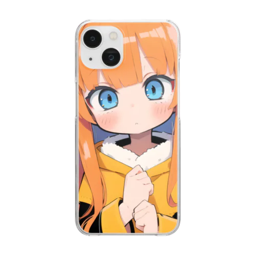 キュートなオレンジ髪のキツネの女子 Clear Smartphone Case