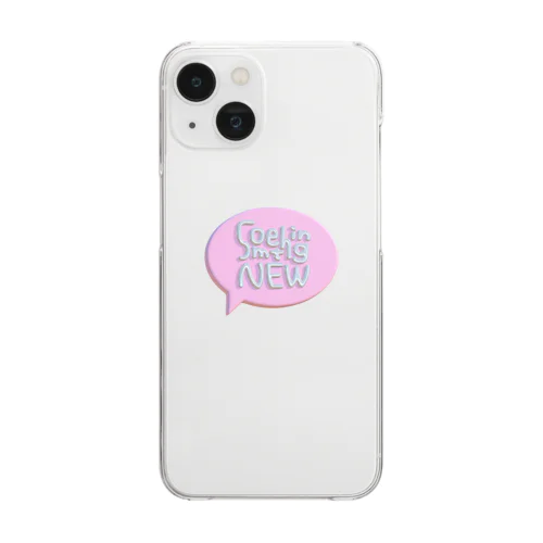 something NEW ぷっくり　文字　ピンク Clear Smartphone Case