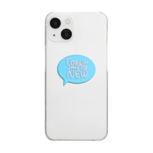 something NEW ぷっくり　文字　ブルー Clear Smartphone Case