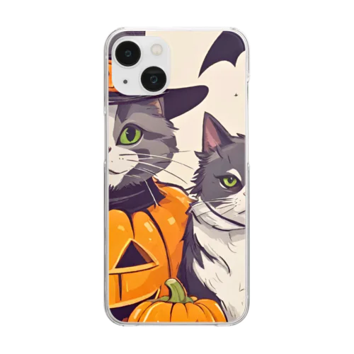 可愛いハロウィンねこちゃん💗 Clear Smartphone Case