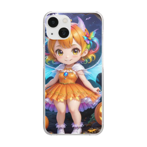 妖精のハロウィンフェス（かぼちゃ） Clear Smartphone Case