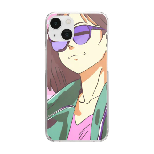 グラサン女子 Clear Smartphone Case