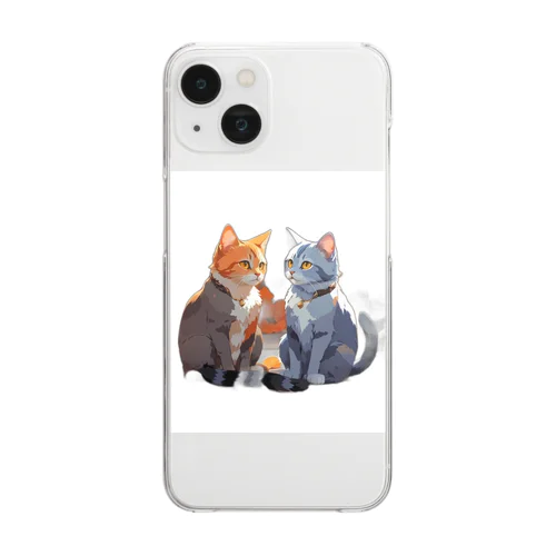 カップル猫 Clear Smartphone Case