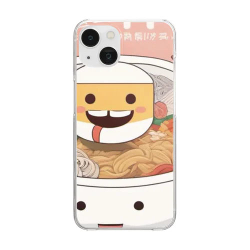 ラーメンと豆腐折り紙風 Clear Smartphone Case