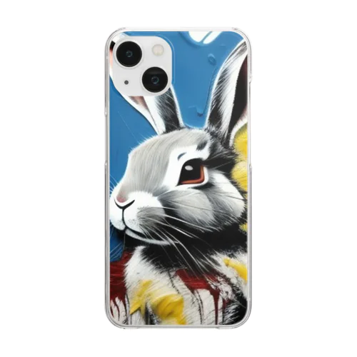 アートうさぎ🐰 Clear Smartphone Case