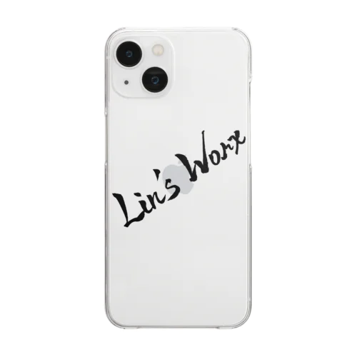 Lin's Worx（黒字_ナナメ） Clear Smartphone Case
