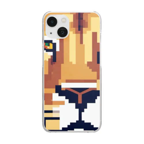 ドット絵ライオン Clear Smartphone Case