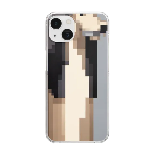 ドット絵の犬 Clear Smartphone Case