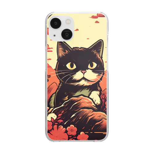 黒猫もみじ Clear Smartphone Case