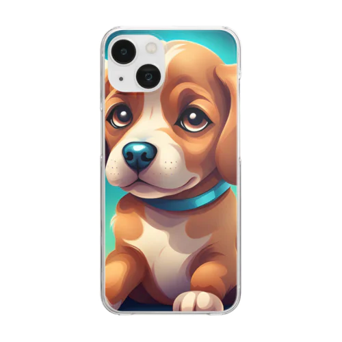 可愛い犬のイラスト Clear Smartphone Case