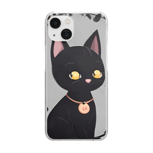 かわいい黒猫 Clear Smartphone Case