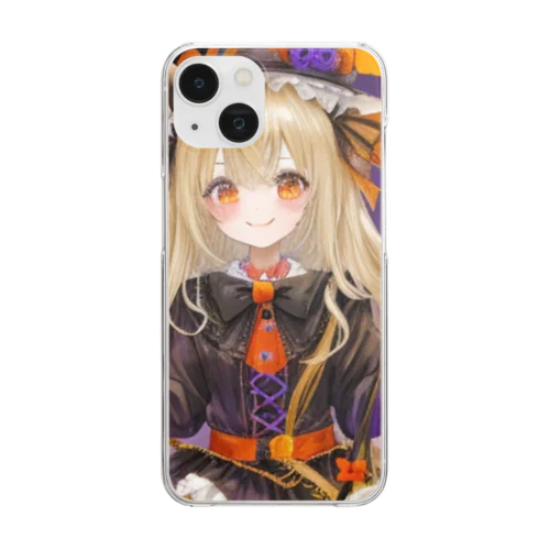 魔女の呪文★チワワのハロウィン変身マジック Clear Smartphone Case