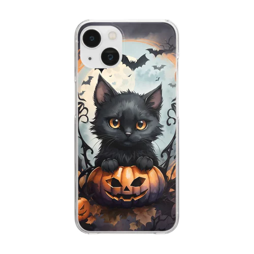 Halloween Black Cat Clear Smartphone Case
