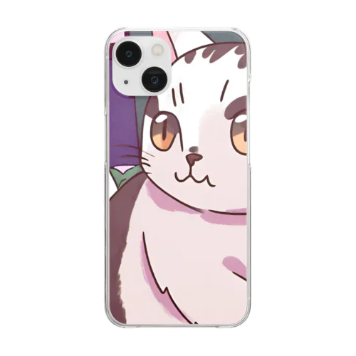 白茶ハーフの可愛い子猫グッズ Clear Smartphone Case