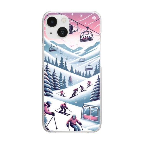 雪の楽園 Clear Smartphone Case