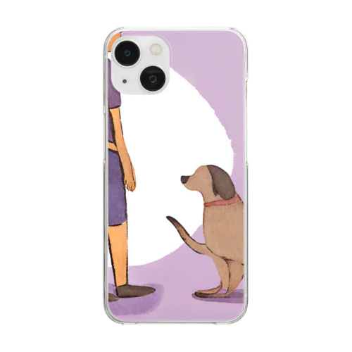 犬と人間 Clear Smartphone Case