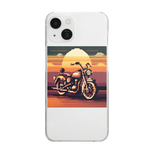 レトロバイクドット　夕日編　№３ Clear Smartphone Case