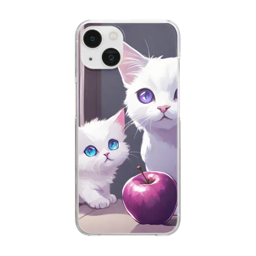 猫の親子01 Clear Smartphone Case