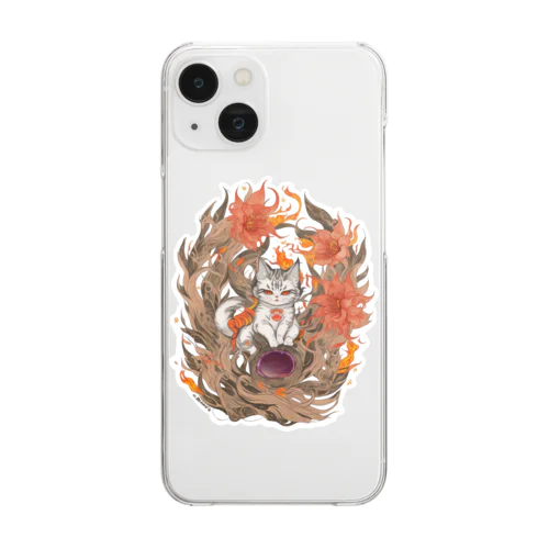 猫神さま - 阿 - （背面）  Clear Smartphone Case