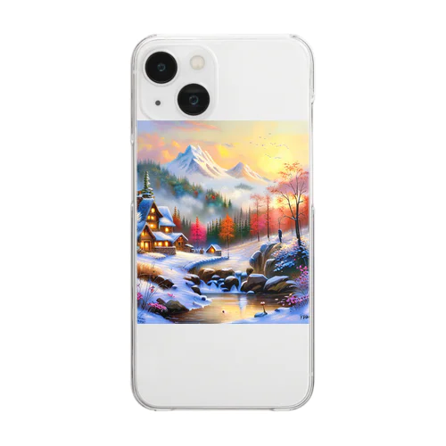 幻想的な雪景色のグッズ Clear Smartphone Case