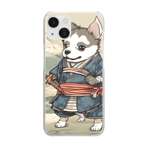 浮世絵犬侍！犬だからってナメてると痛い目にあうぜ～ Clear Smartphone Case