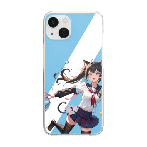 猫耳女の子 Clear Smartphone Case