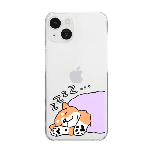 Sleeping Shiba Inu クリアスマホケース