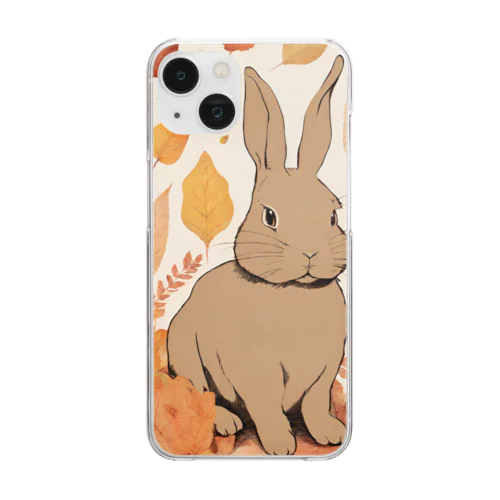 紅葉とうさぎ🐰 Clear Smartphone Case