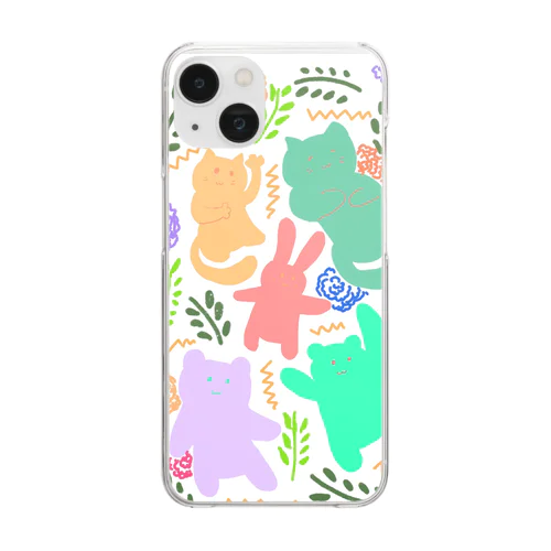 ボタニカルアニマル(グリーン) Clear Smartphone Case