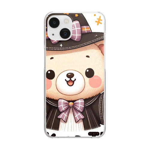 ハロウィンのクマウィン Clear Smartphone Case