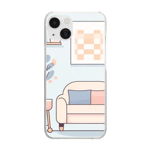 家具のシンプルで可愛いカラーイラスト Clear Smartphone Case