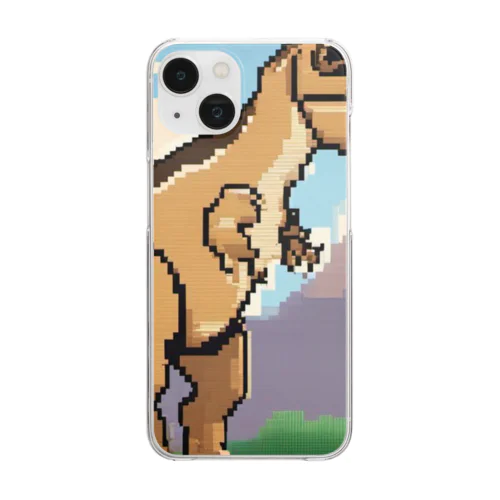 ドット絵　パキケファロサウルス Clear Smartphone Case