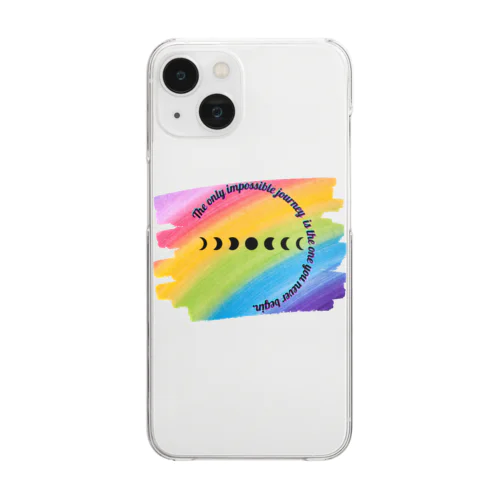 満ち欠ける月rainbow Clear Smartphone Case