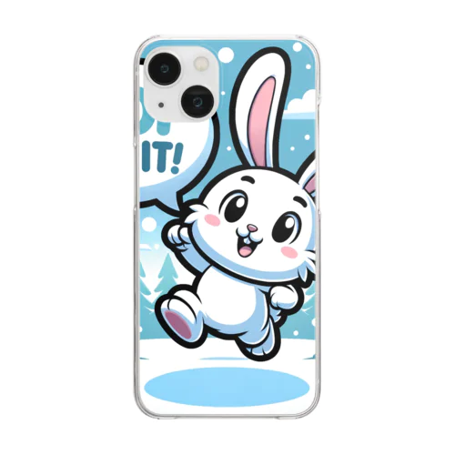 ポンポンウサギ Clear Smartphone Case