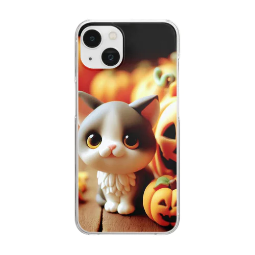 ハロウィン🎃にゃんこ Clear Smartphone Case