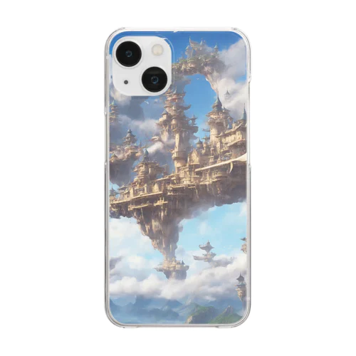 空に浮かぶ島のファンタジーグッズ Clear Smartphone Case