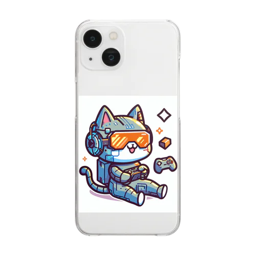 「テクノキャットくん」ゲーミングにゃんこ♪ Clear Smartphone Case