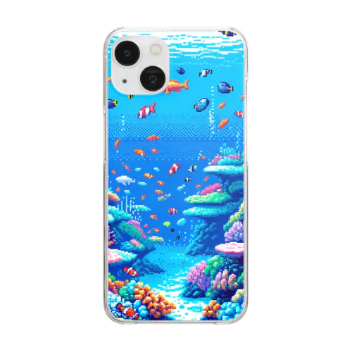 ドット絵沖縄の海 Clear Smartphone Case