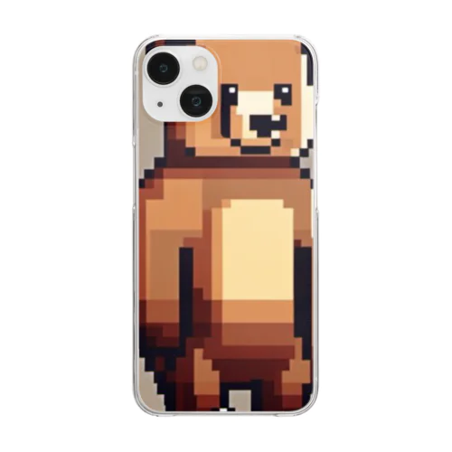 ドット絵のくま Clear Smartphone Case