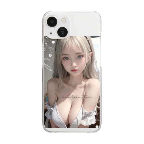 美女 図鑑（むにゅっ） Clear Smartphone Case