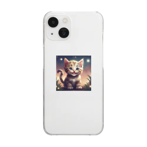 笑顔の子猫グッズ Clear Smartphone Case
