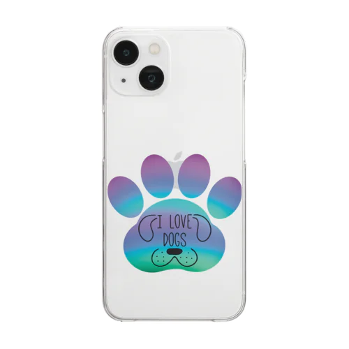 I love dogs わんちゃん好きさんへ Clear Smartphone Case